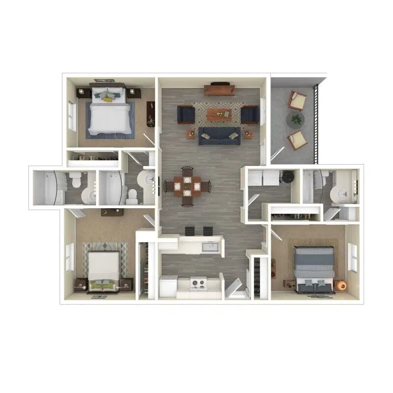 Estates at East Riverside, Austin – 3 Bedroom 3 Bathroom