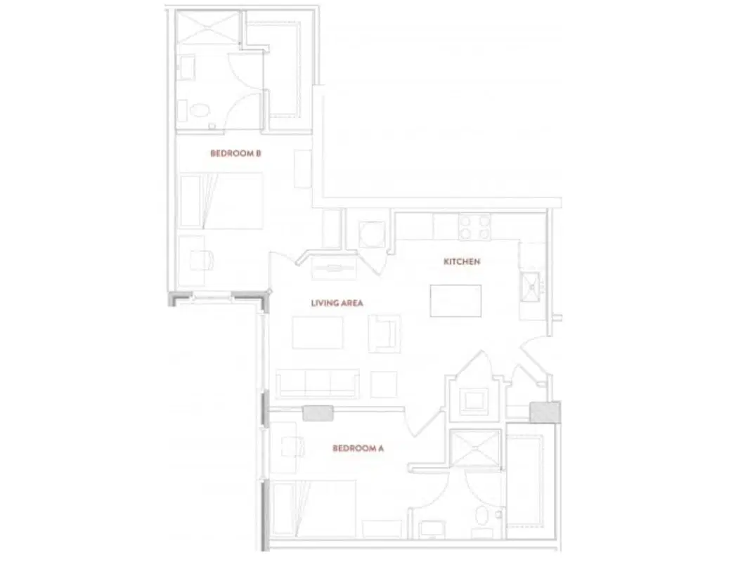 Foundry Lofts, Ann Arbor – Room in A 2 Bedroom 2 Bathroom | B2b Double Occupant
