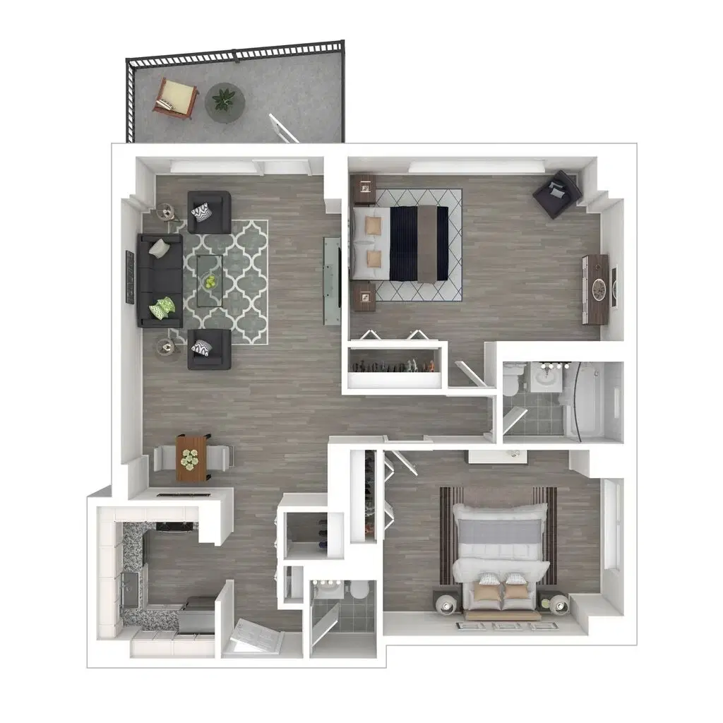 J Vue at the LMA, Boston – B1 - 2 Bed 1.5 Bath
