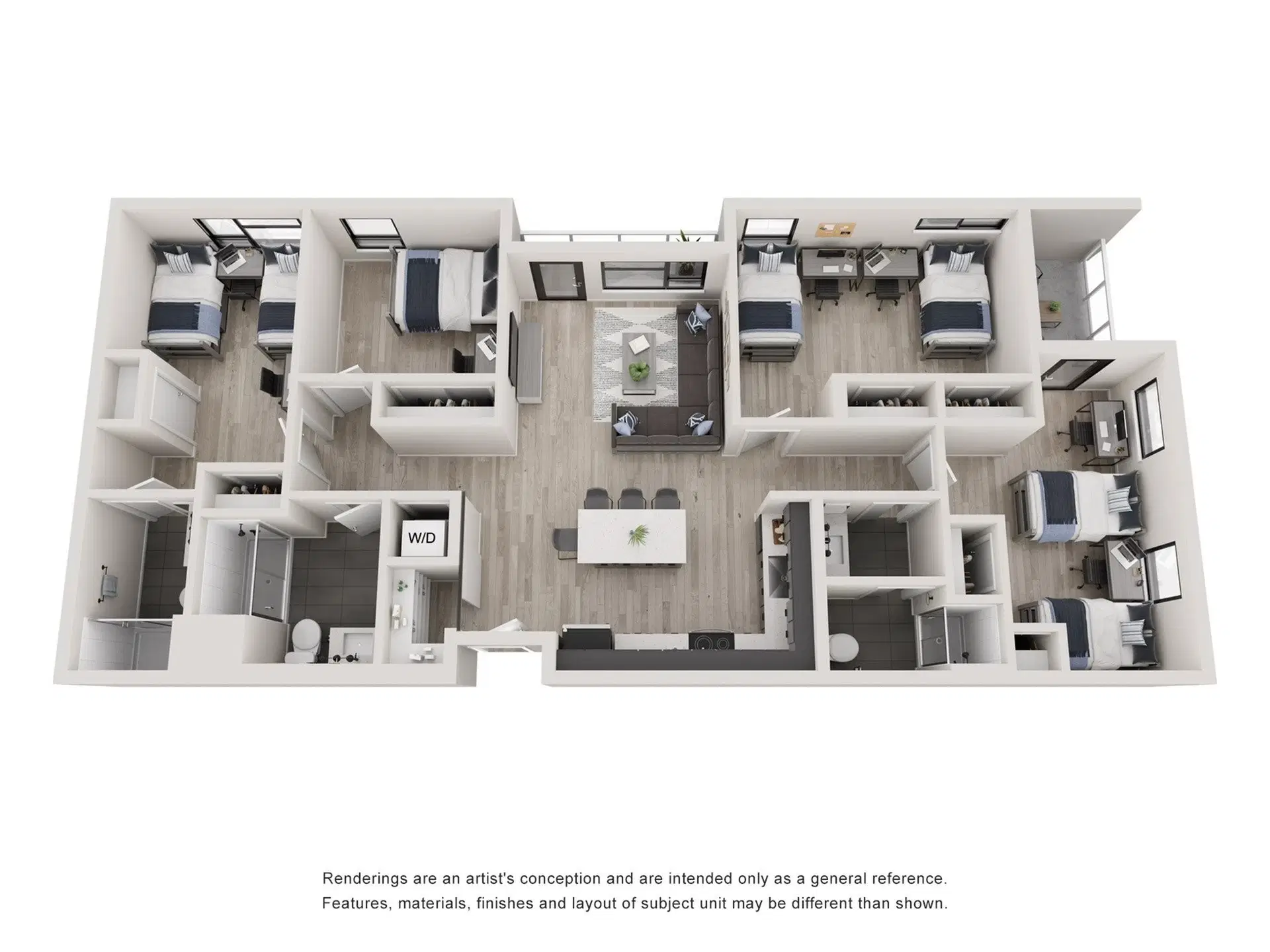 Tessera, Los Angeles – Room in A 3 Bedroom 3 Bathroom | D1