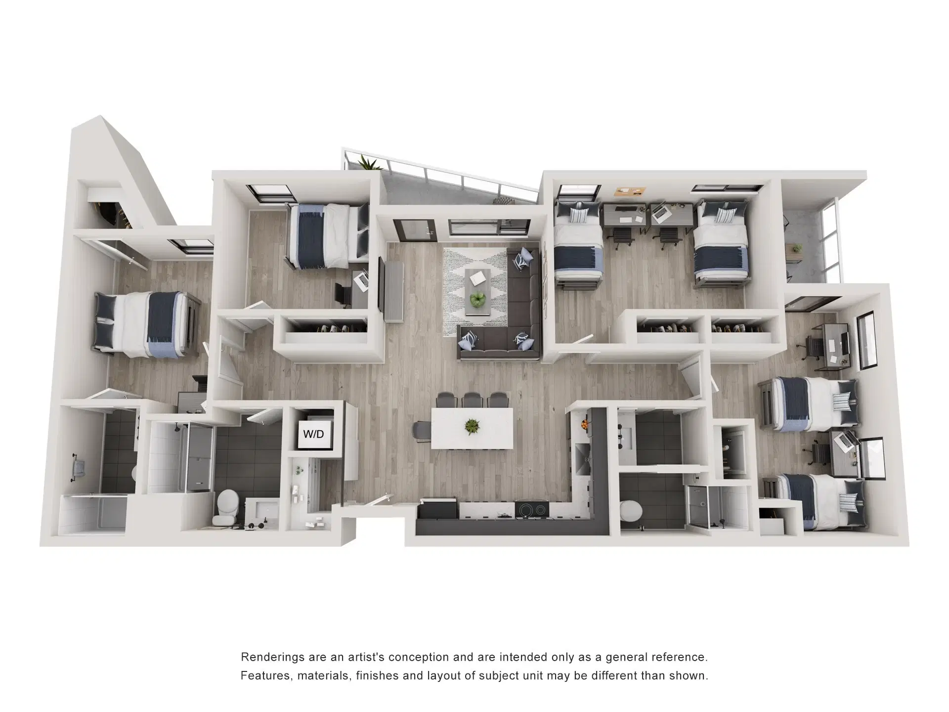Tessera, Los Angeles – Room in A 3 Bedroom 3 Bathroom | D1 ALT