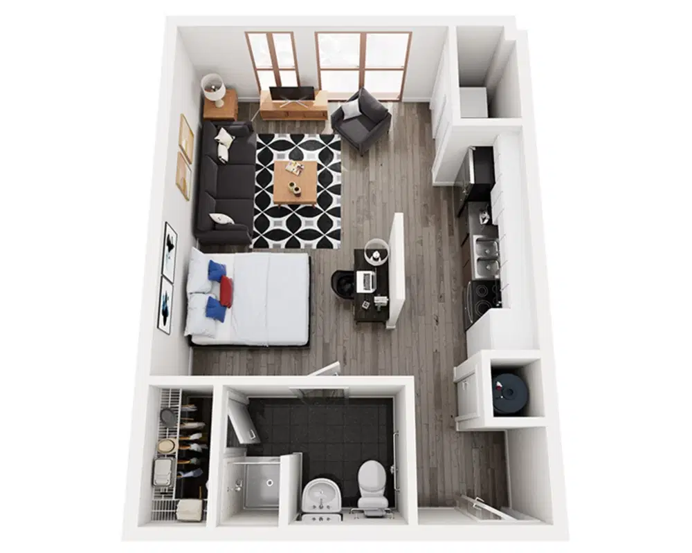 Foundry Lofts, Ann Arbor – Studio | A1
