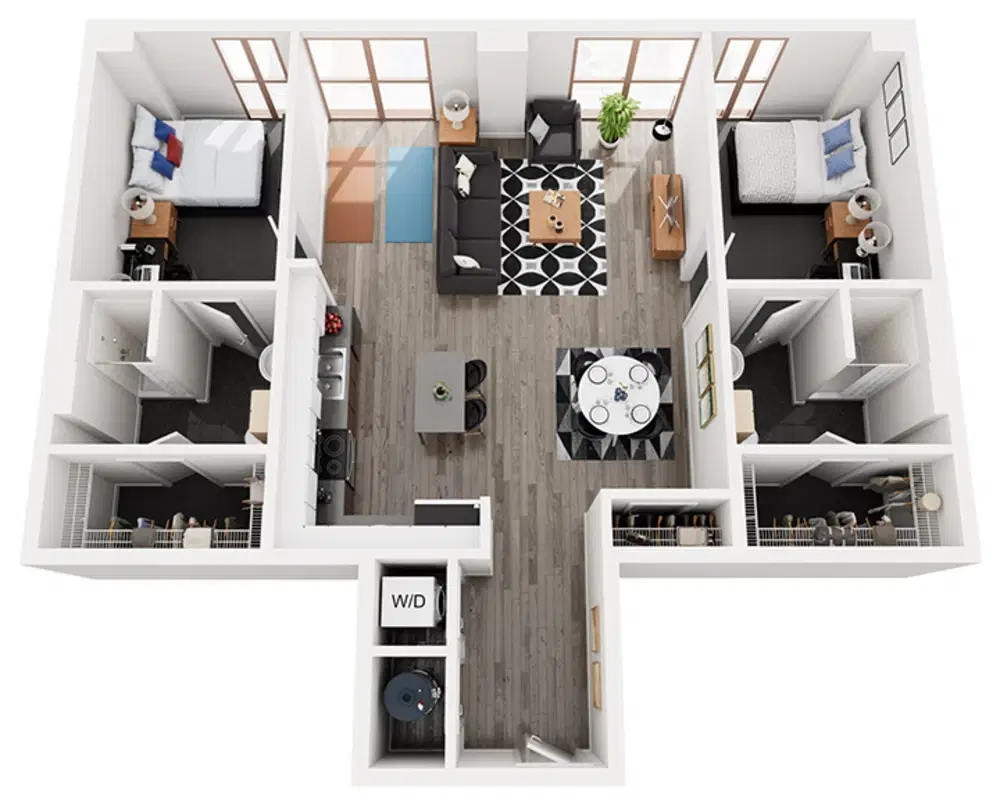 Foundry Lofts, Ann Arbor – Room in A 2 Bedroom 2 Bathroom | B7