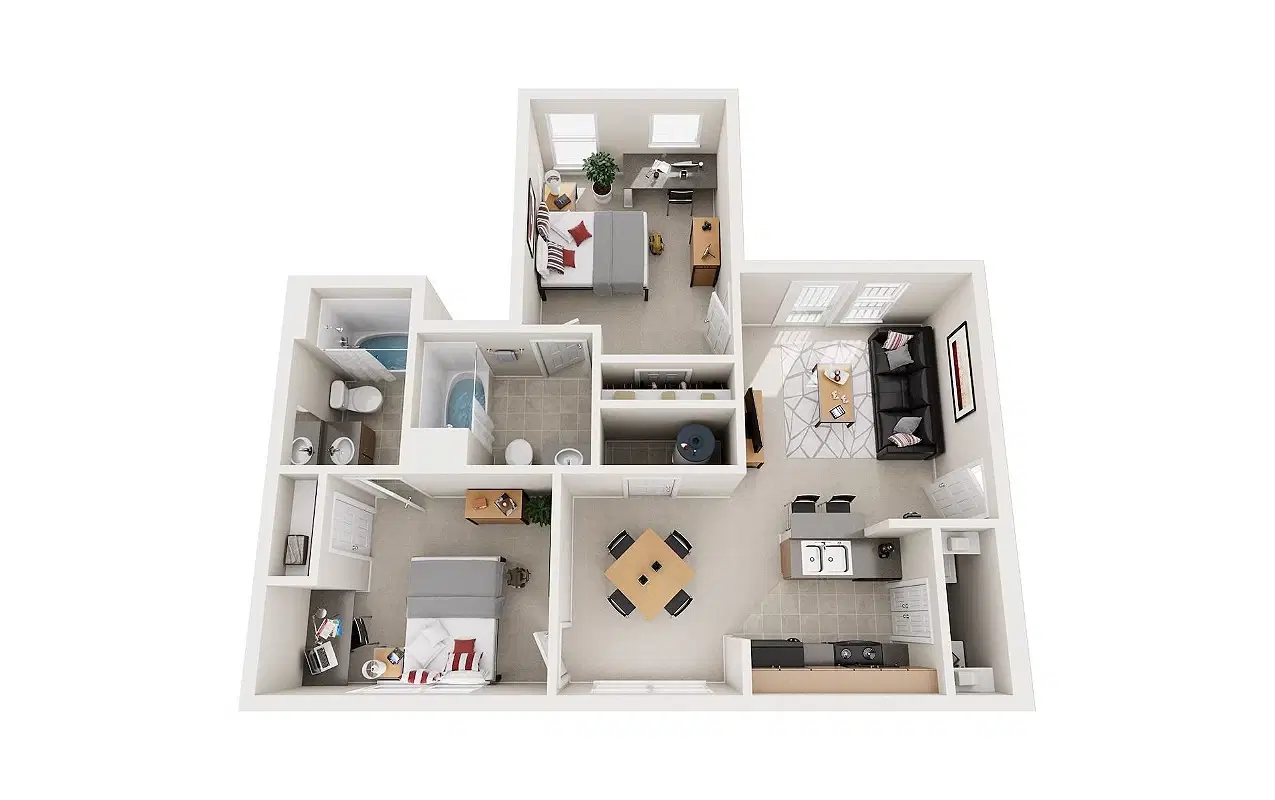 The Flats at Atlantic Station, Atlanta – 2 Bedroom 2 Bathroom