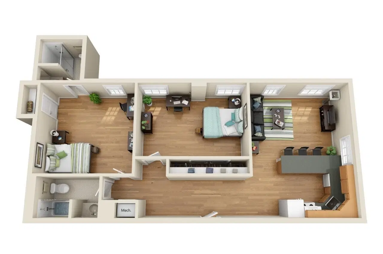 Coronado Place & Towers, St. Louis – 2 Bedroom 2 Bathroom