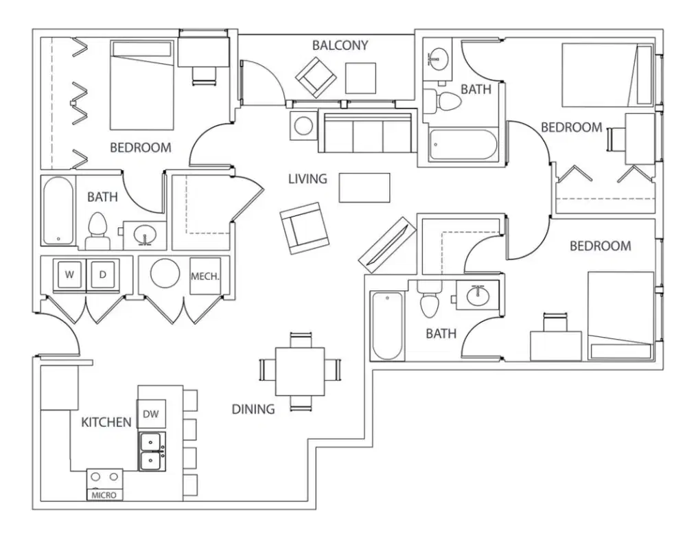 The Row Houses, Gainesville – 3 Bedroom 3 Bathroom