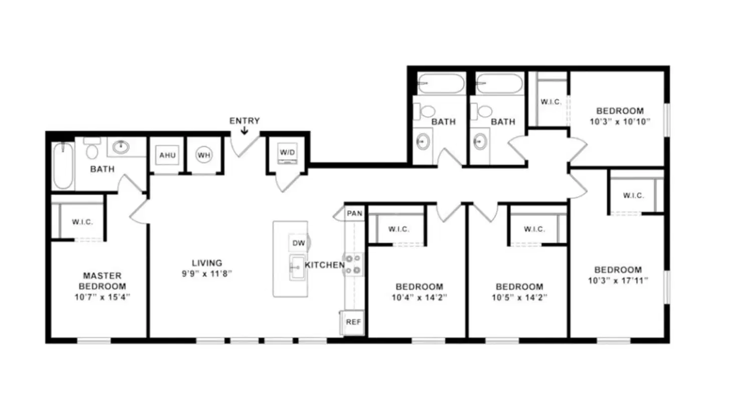 The Row Houses, Gainesville – 5 Bedroom 3 Bathroom