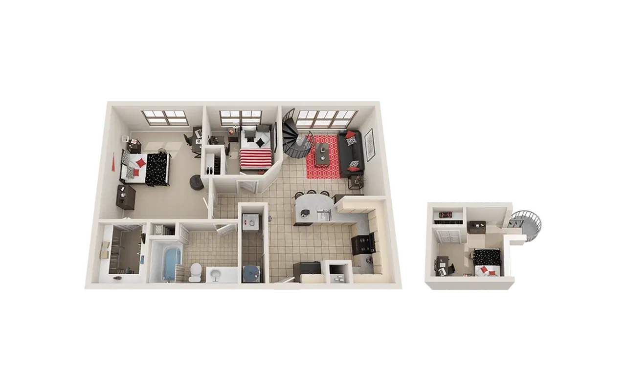The Villas On Guadalupe, Austin – Private Room - B1 Loft (3 Bed - 1 Bath)