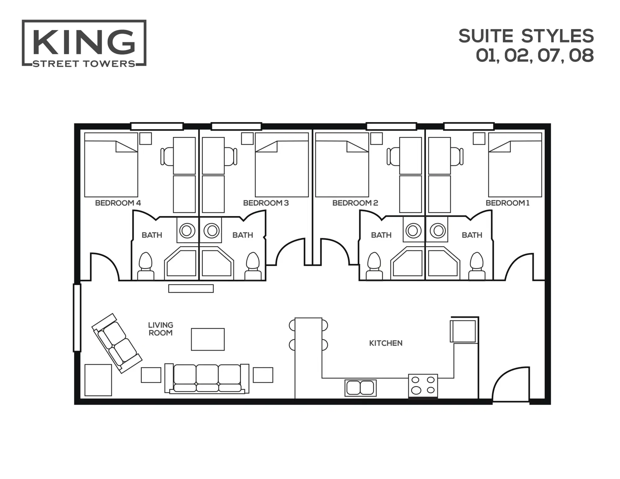 King Street Towers, Waterloo – 4 Bed 4 Bath
