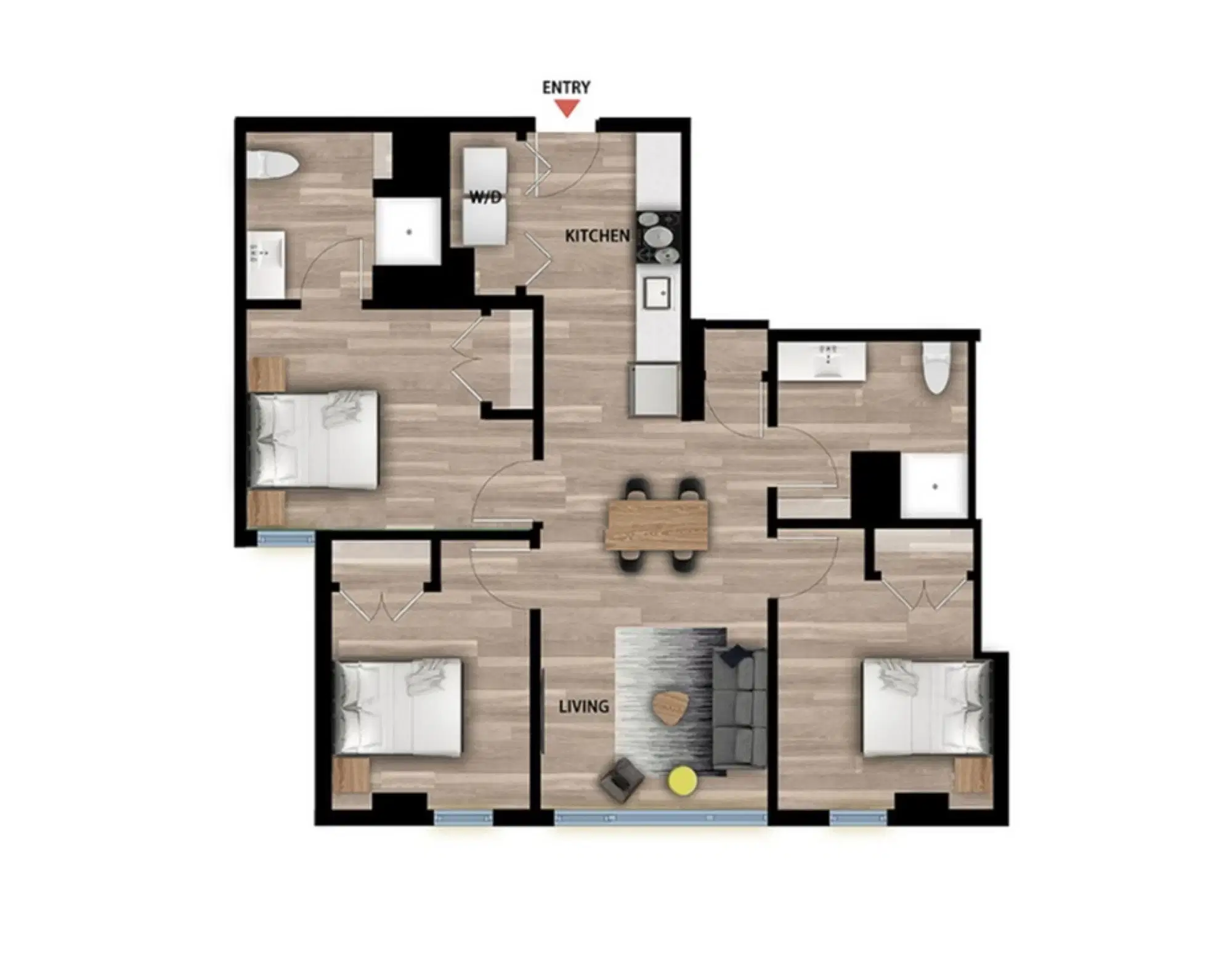 Post, Chicago – Private Bed in a 3 Bed 2 Bath C