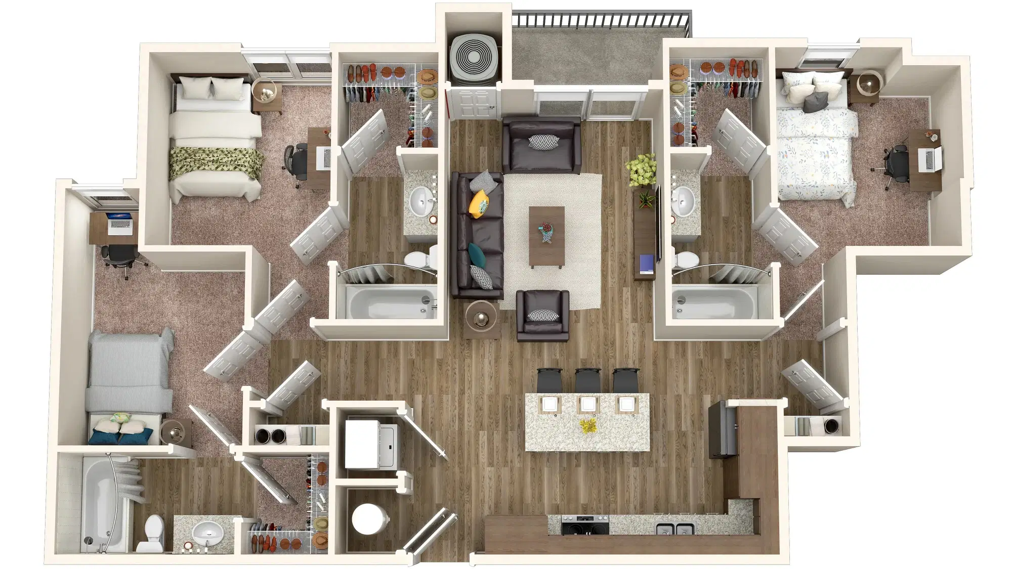 Edge 1120 Apartments, Toledo – Room in 3 Bedroom 3 Bathroom