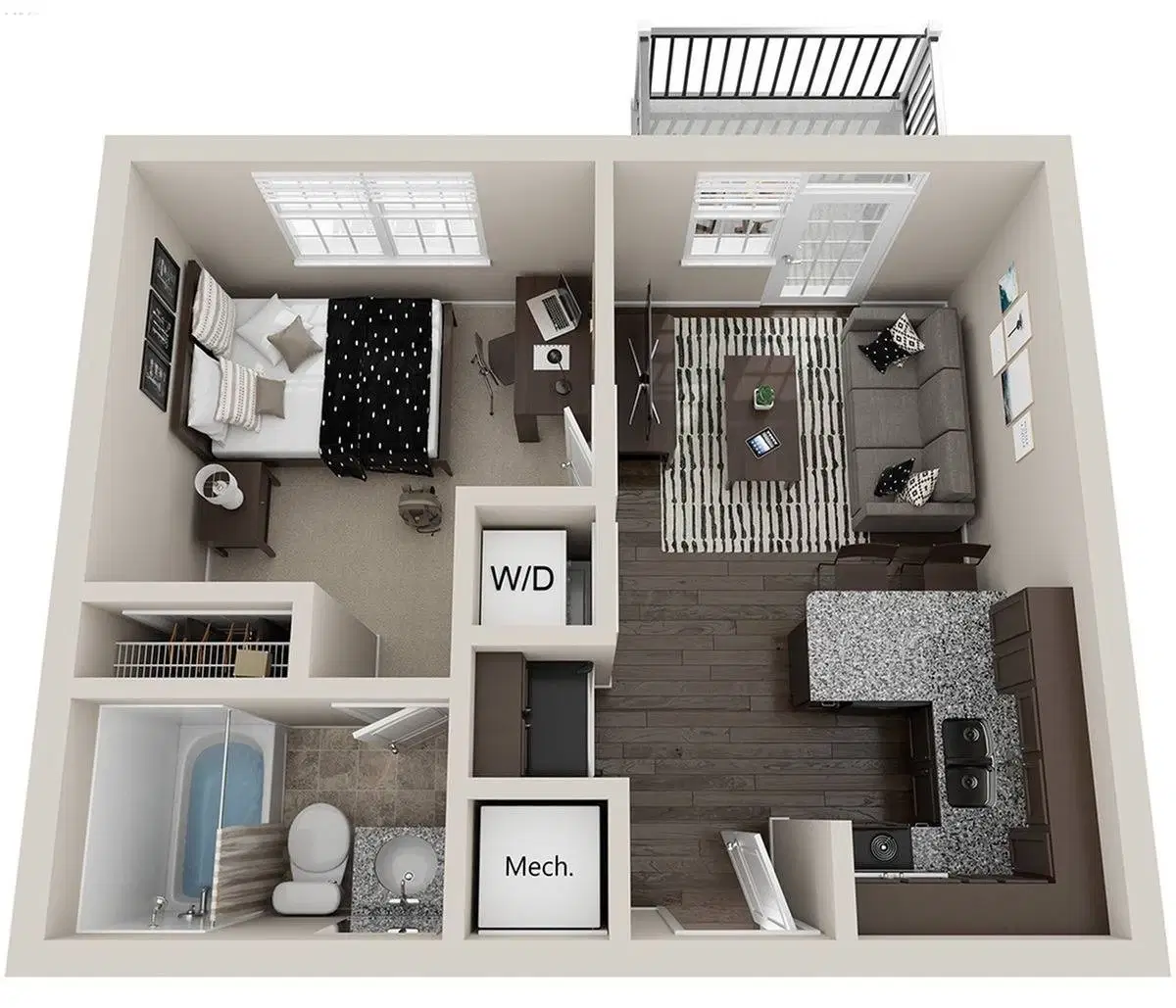 The Wyatt, Lexington – 1 Bedroom 1 Bathroom