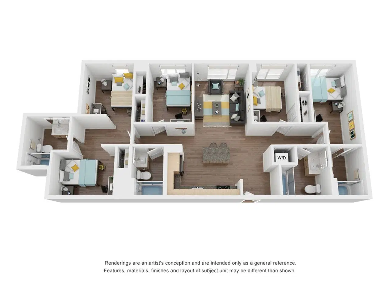 Theory U District, Seattle – D2 - 4 Bedroom 4 Bathroom Apartment