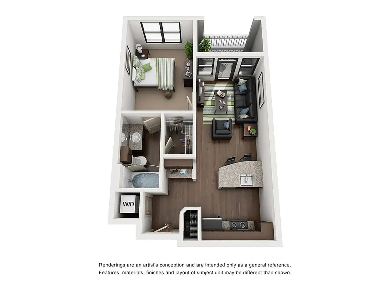 The Domain At Columbia, Columbia – 1 Bedroom 1 Bathroom | A3