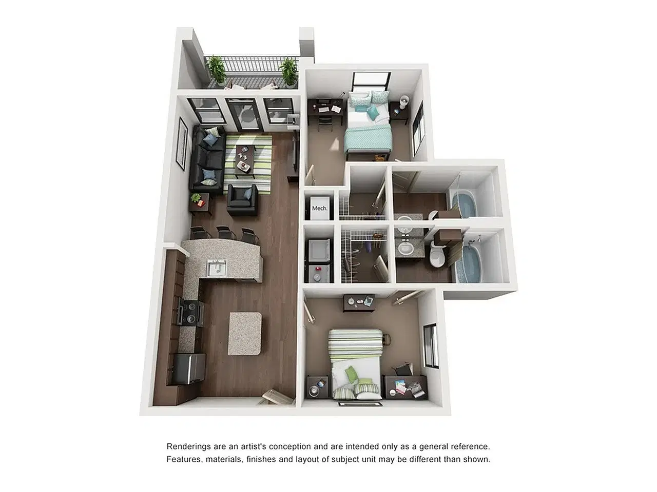 The Domain At Columbia, Columbia – Room in a 2 Bedroom 2 Bathroom | B1-HC