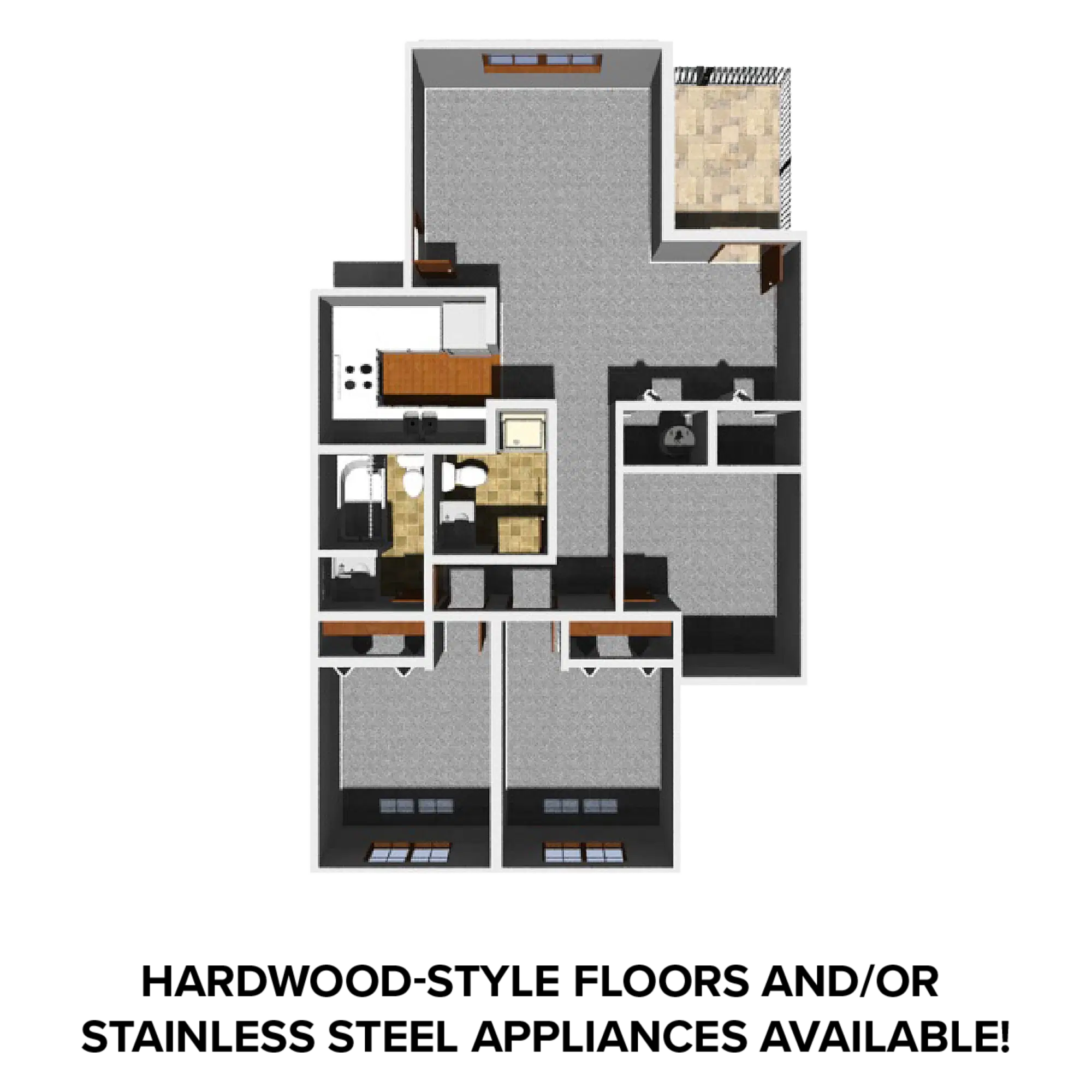 Hawks Pointe, Lawrence – 3 Bedroom 2 Bathroom