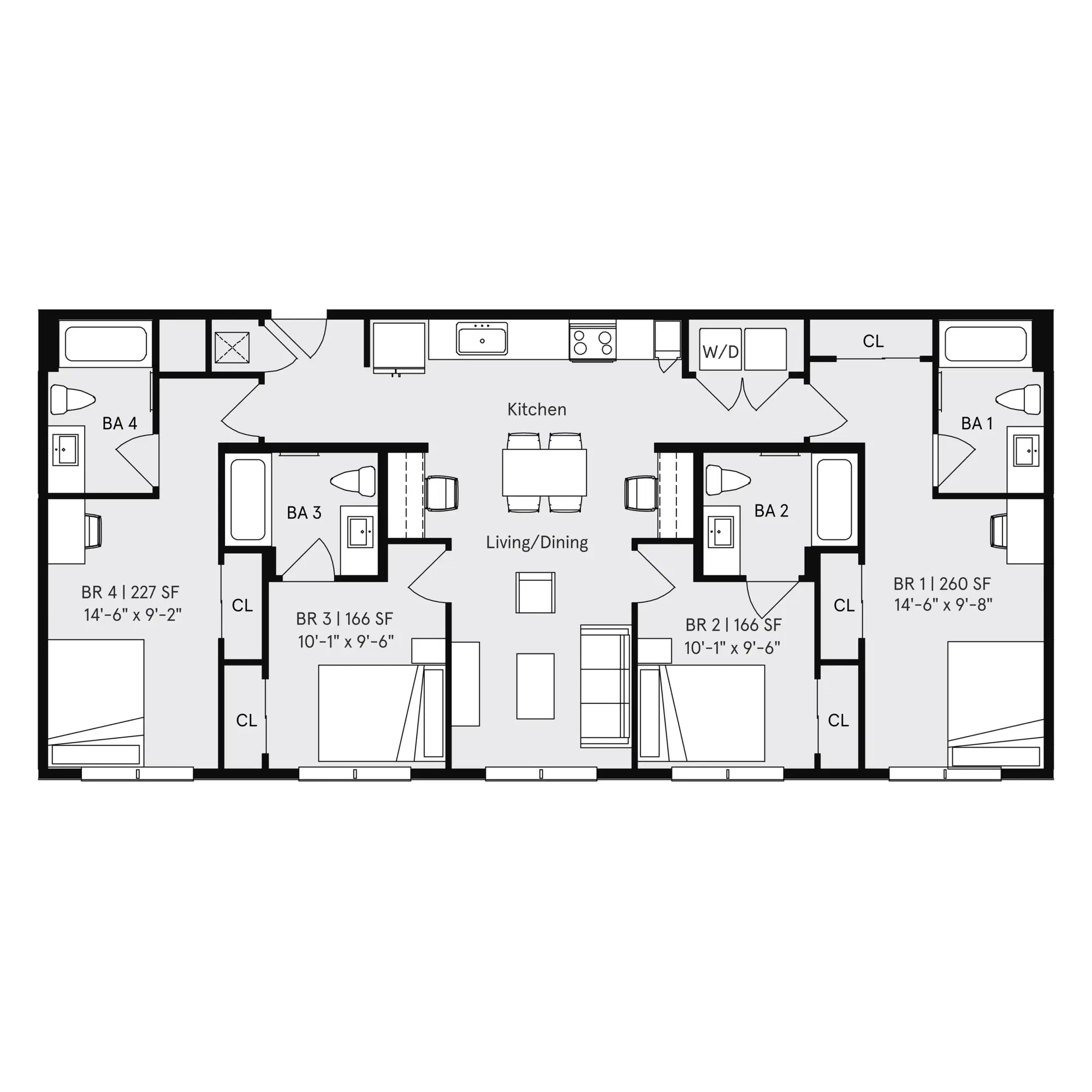 Uniti Montrose, Houston – Private Bedroom in a 4x4A
