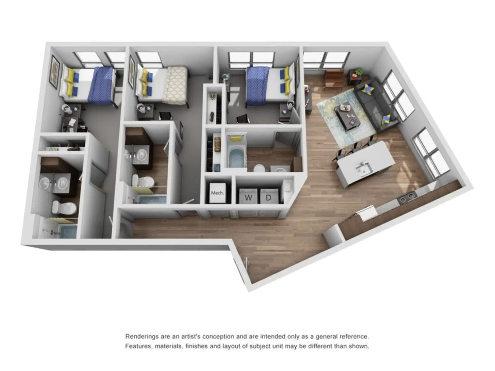 The Yard, Ann Arbor – 3 Bedroom 3 Bathroom
