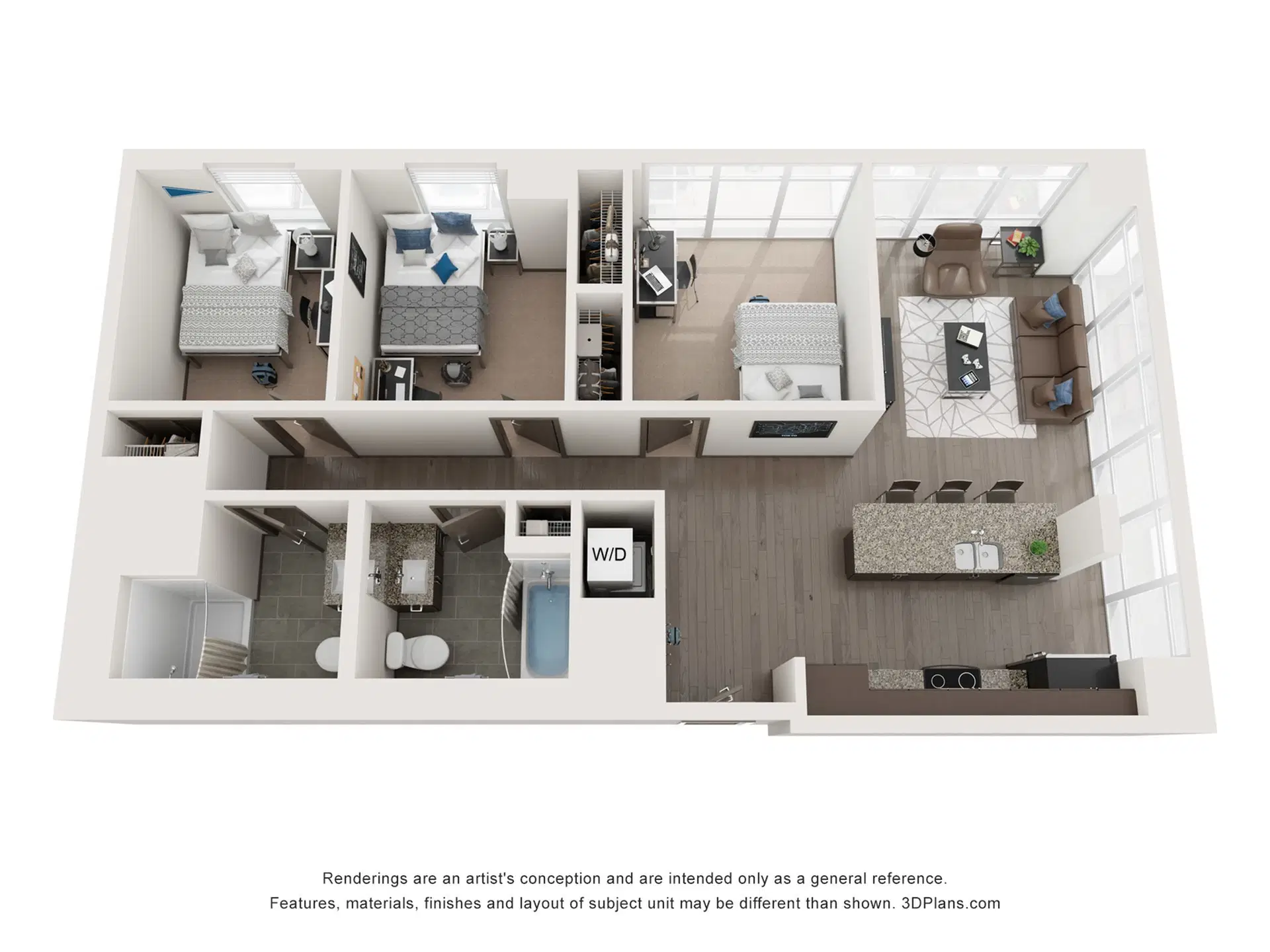 Sterling Arbor Blu, Ann Arbor – 3 Bedroom 2 Bathroom