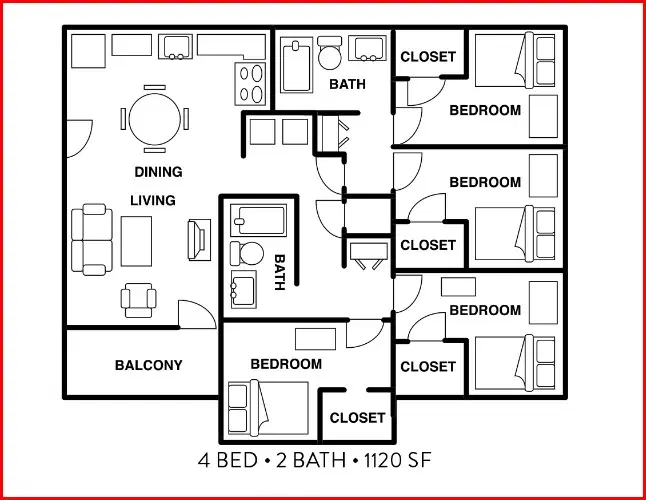 Town Lake, Austin – 4 Bed 2 Bath