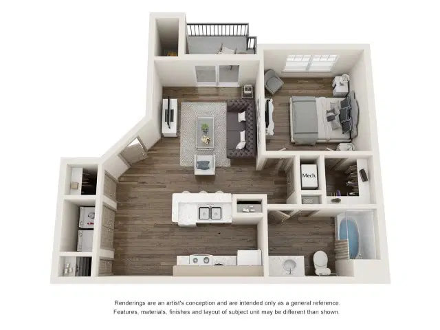 Fifteen 12 at Bryan, College Station – 1 Bed 1 Bath