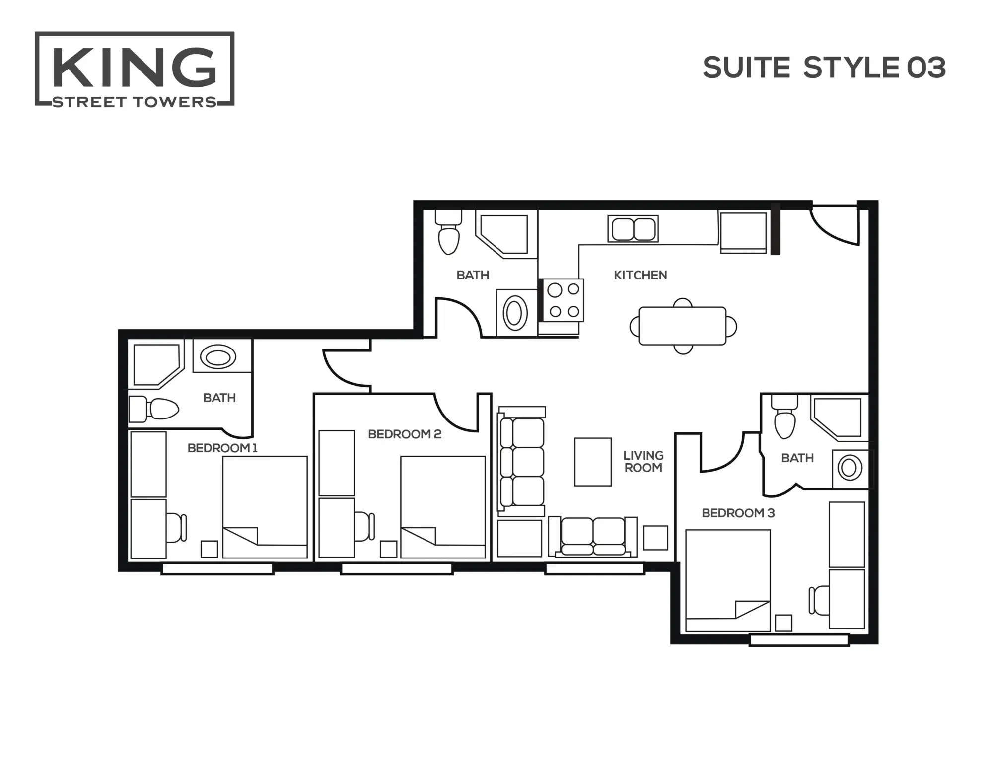 King Street Towers, Waterloo – 3 Bed 3 Bath