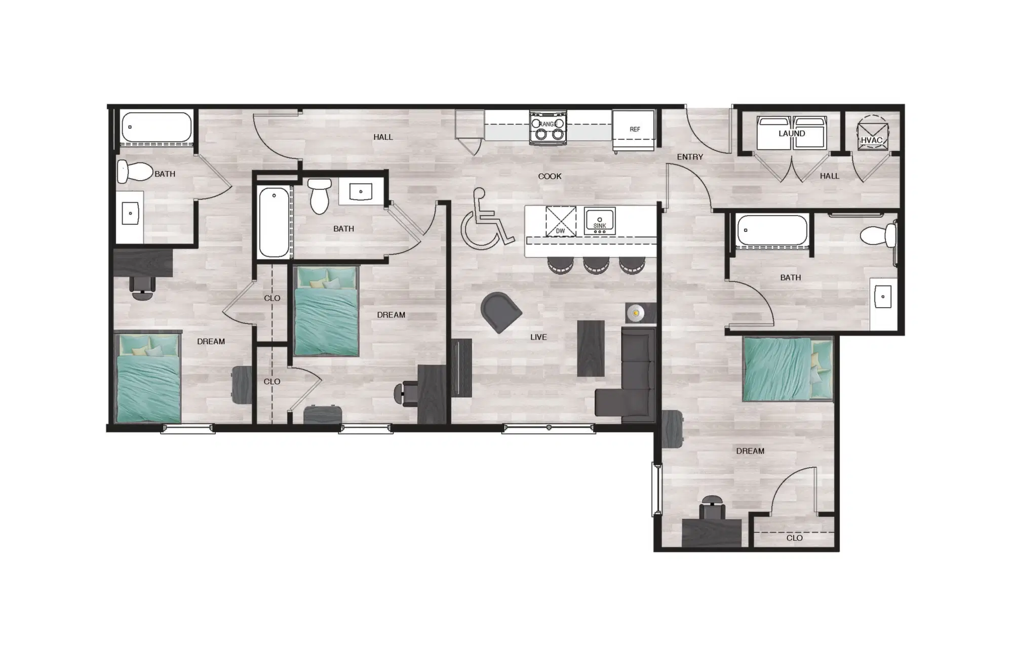 Junction 49, Charlotte – 3 Bedroom 3 Bathroom
