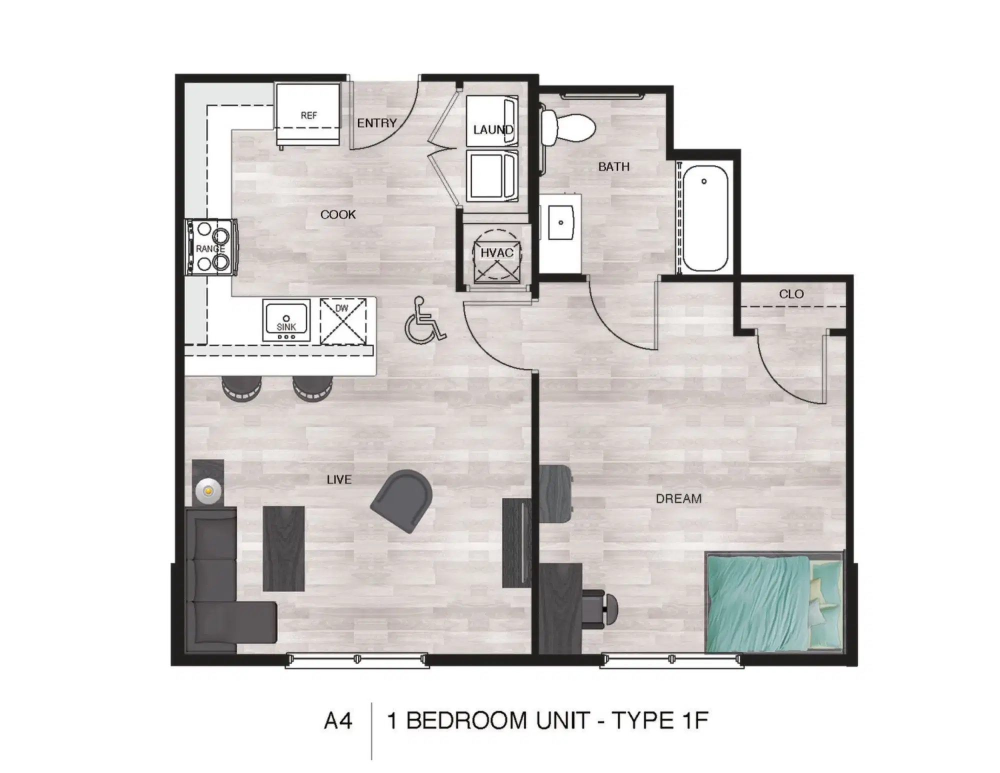 Junction 49, Charlotte – 1 Bedroom 1 Bathroom