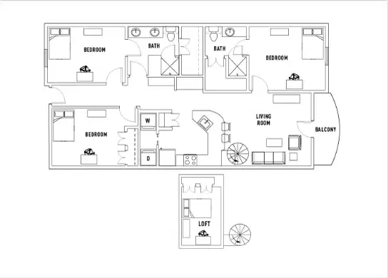 Texan and Vintage, Austin – Room in Texan: 4 Bed - 2 Bath w/Loft