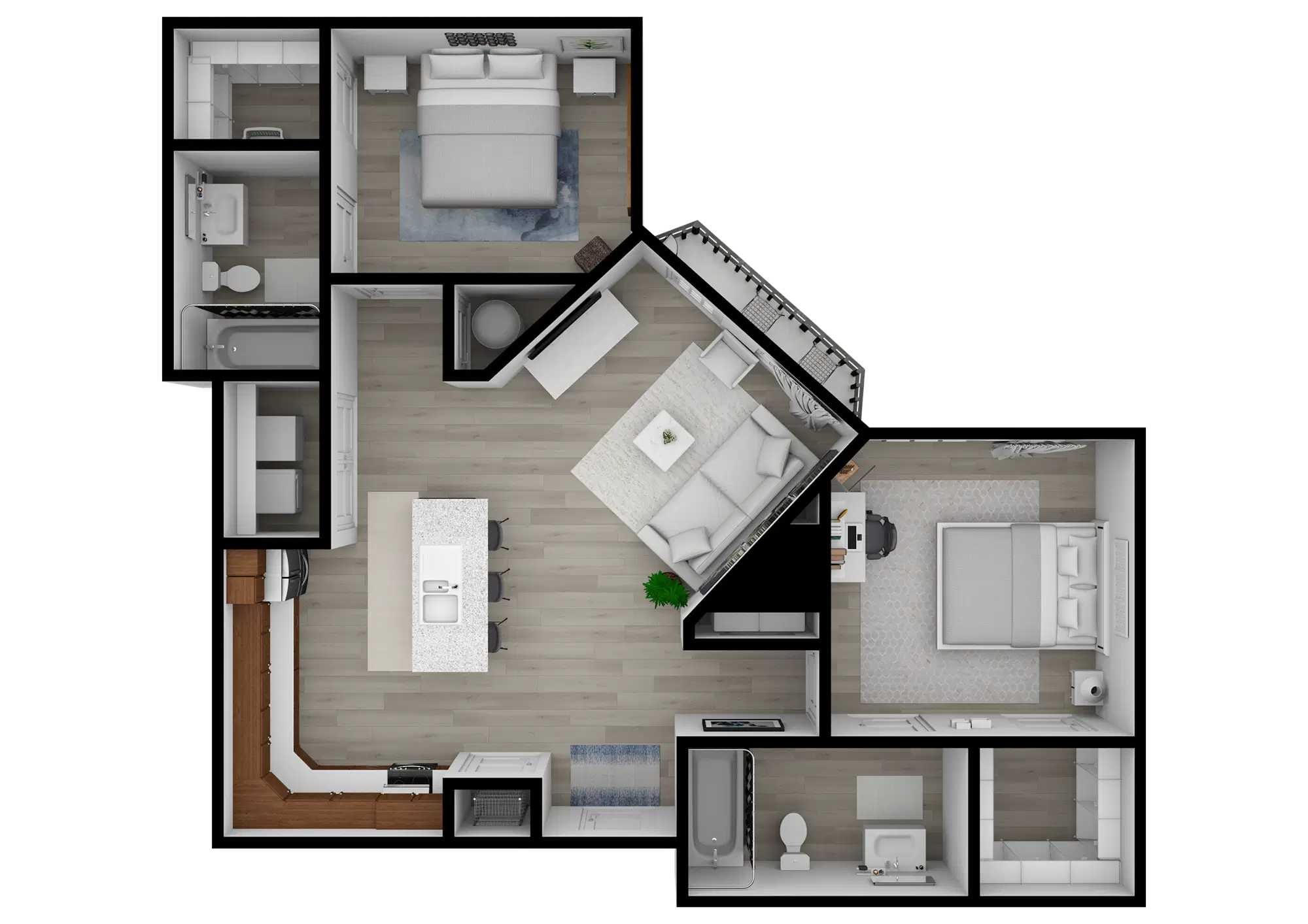 Altitude, Houston – Room in 2 Bedroom 2 Bathroom | B1