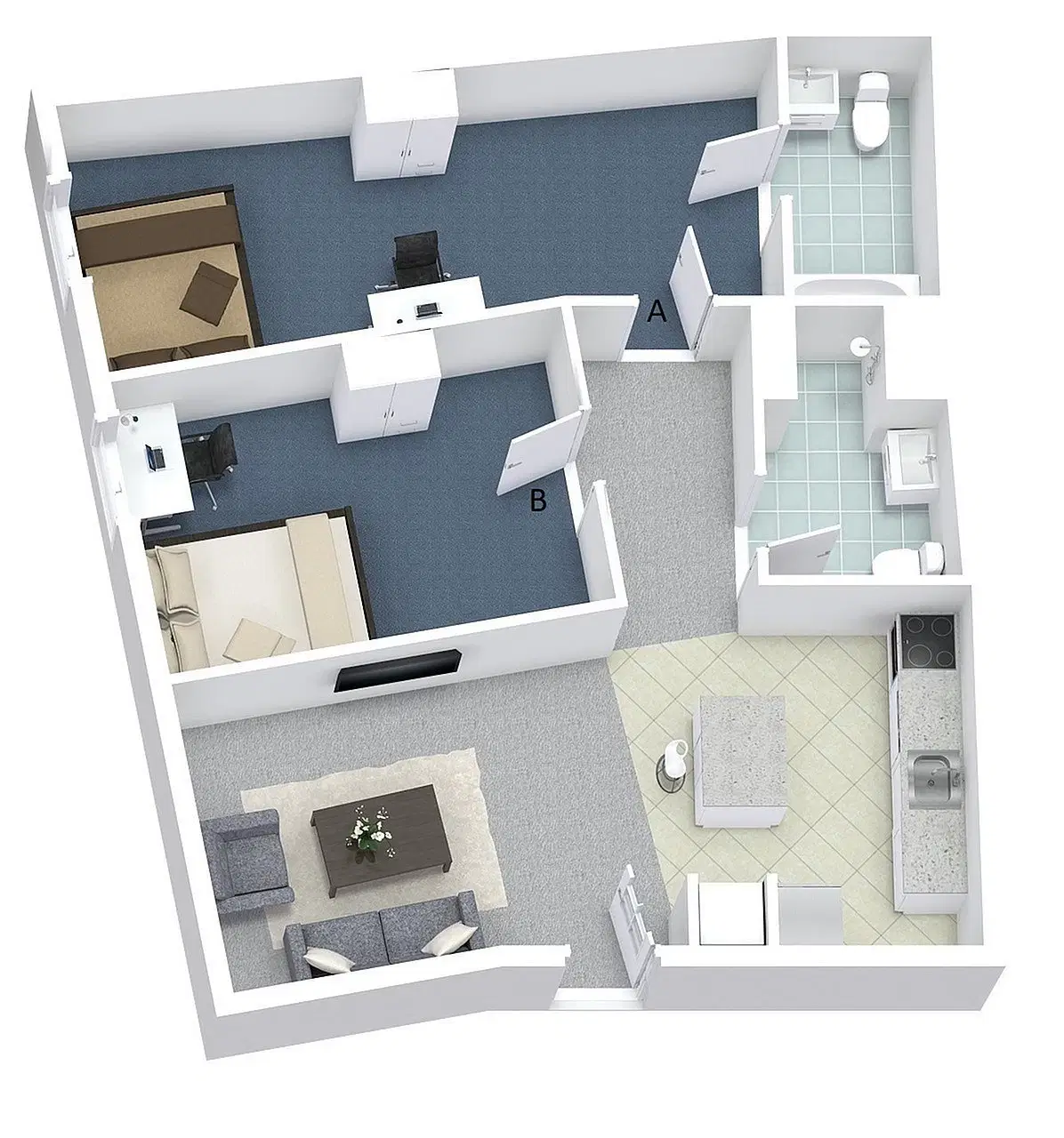 University Lofts, Binghamton – 2 Bedroom 2 Bathroom