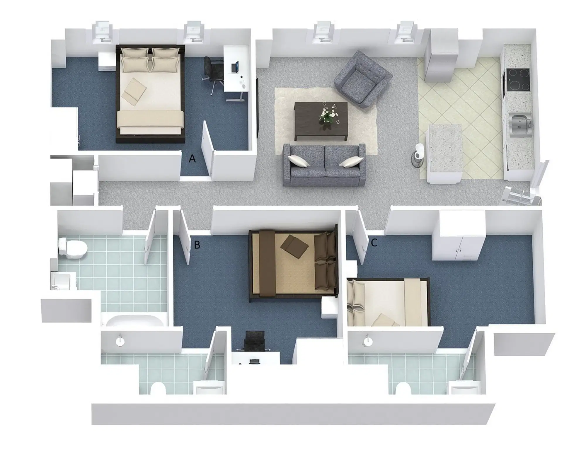 University Lofts, Binghamton – 3 Bedroom 3 Bathroom