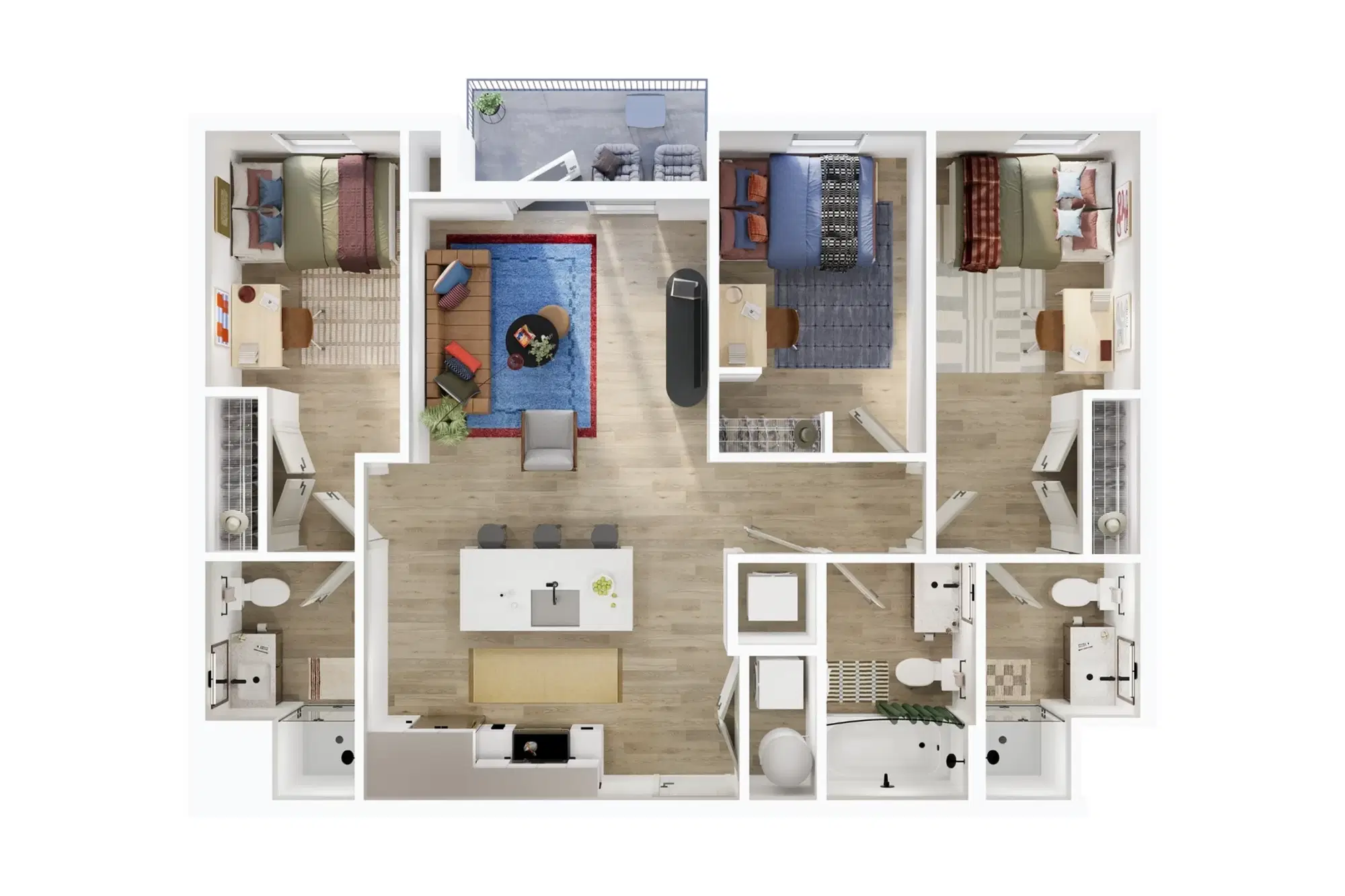 Local on Delmar, St. Louis – Room in 3 Bedroom 3 Bathroom | D1