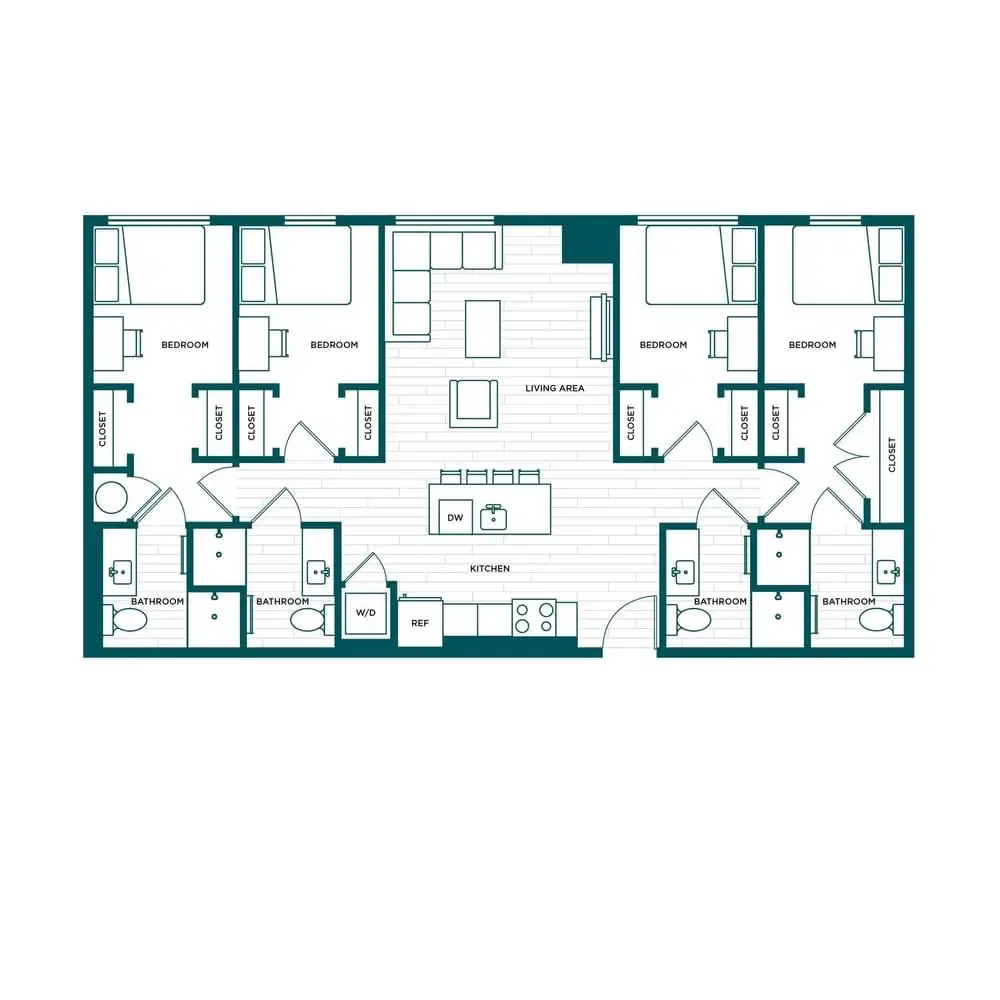 Verve Boise, Boise – Room in a 4 Bed 4 Bath - D4