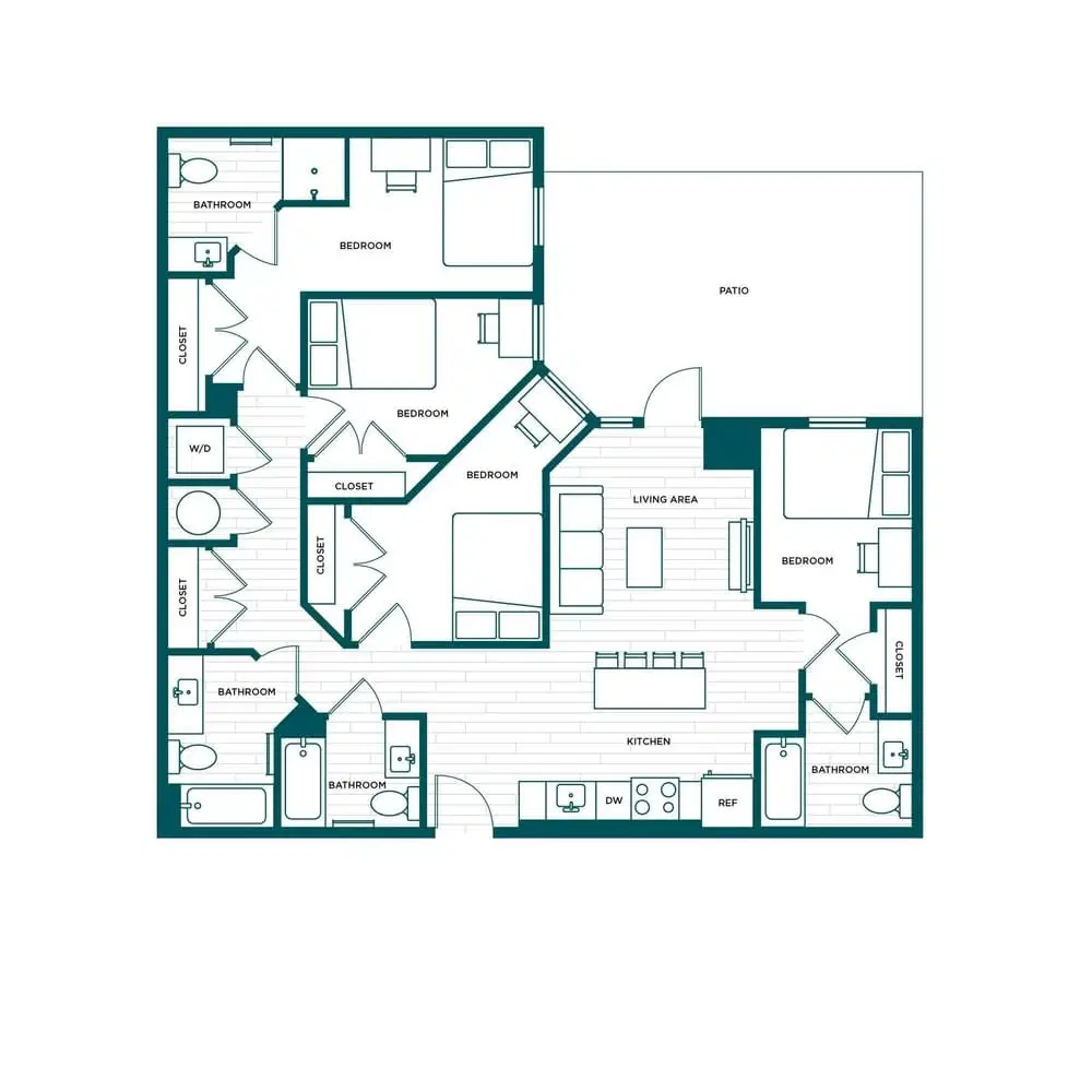 Verve Boise, Boise – Room in a 4 Bed 4 Bath - D3 Patio