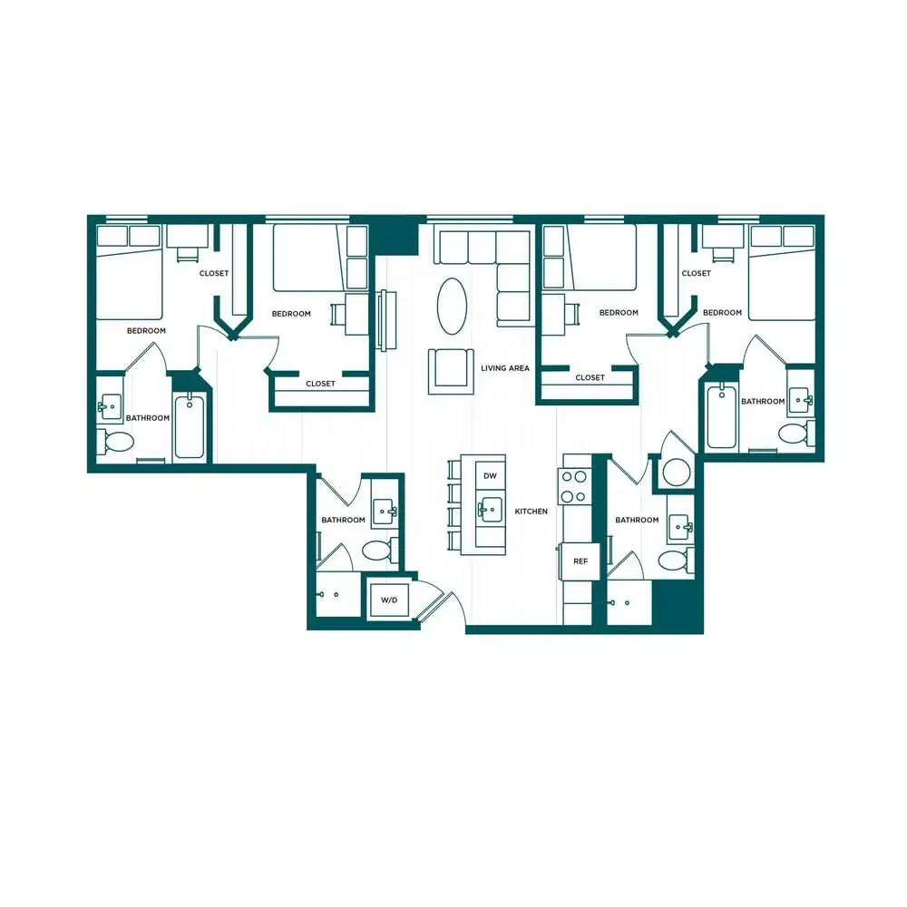 Verve Boise, Boise – Room in a 4 Bed 4 Bath - D6