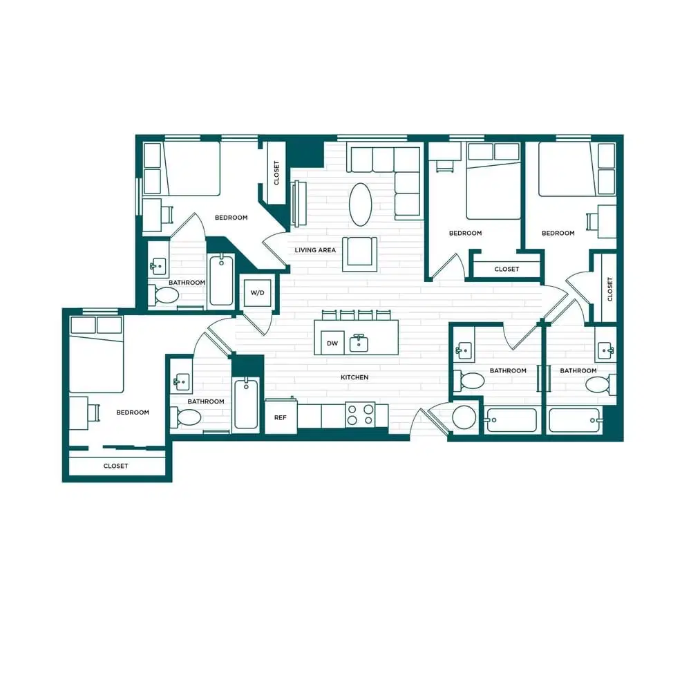 Verve Boise, Boise – Room in a 4 Bed 4 Bath - D5