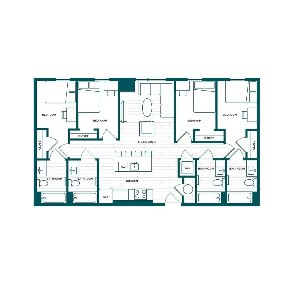 Verve Boise, Boise – Room in a 4 Bed 4 Bath - D1