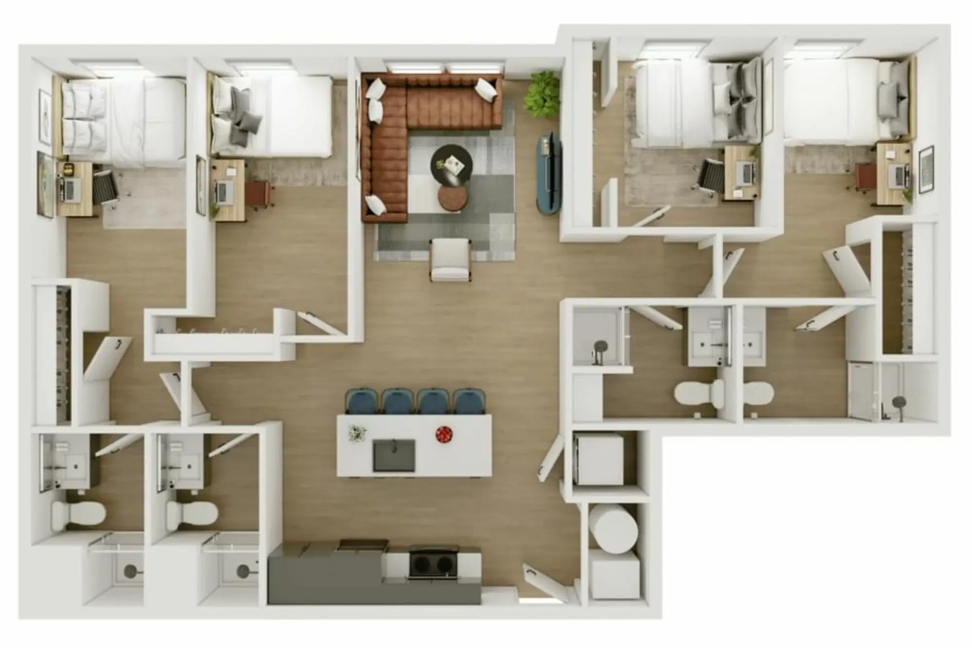 Ever West Lafayette, West Lafayette – Room in a 4 Bed 4 Bath - D2