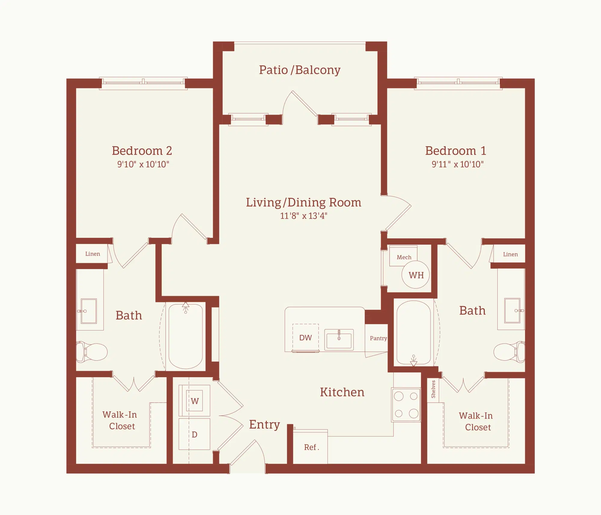 The Wyatt, Lubbock – Room in A 2 Bedroom 2 Bathroom | B2