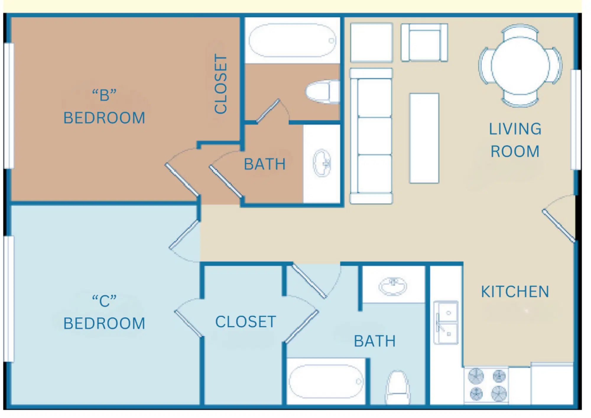 Tropicana Del Norte, Santa Barbara – 2 Bed 2 Bath
