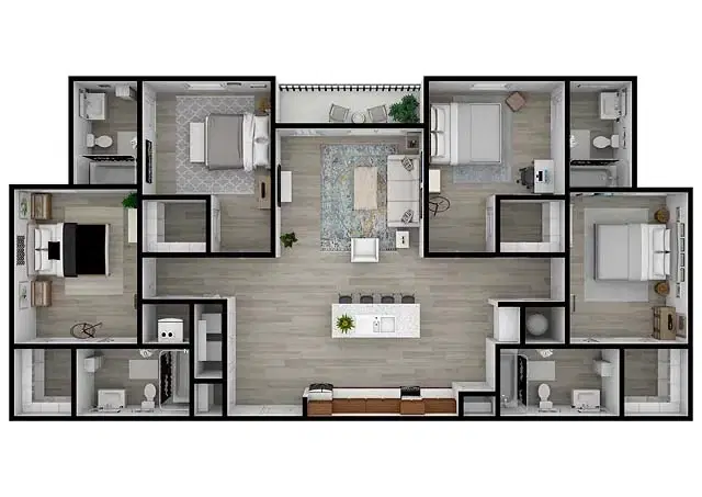 Altitude, Houston – Room in 4 Bedroom 4 Bathroom | D1