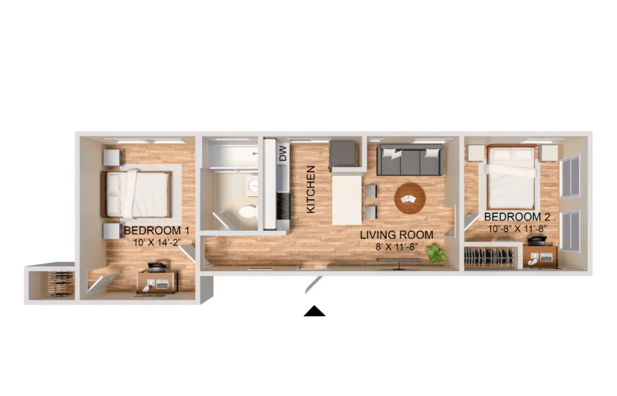 36 West, Los Angeles – 2 Bedroom 1 Bathroom Apartment