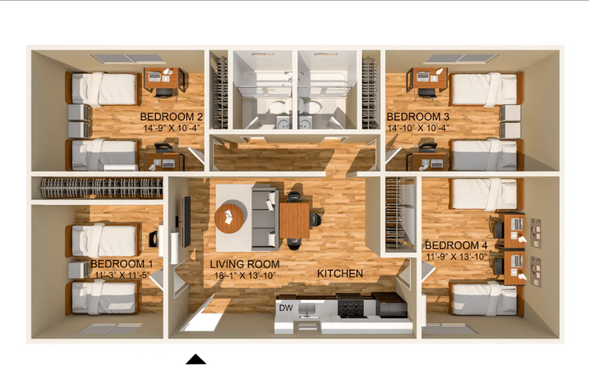 36 West, Los Angeles – 4 Bedroom 3 Bathroom Apartment