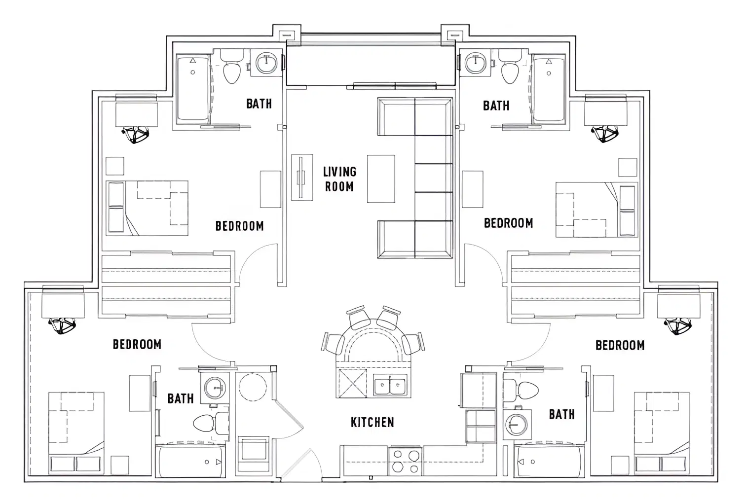 The Village At Overton Park, Lubbock – Room in 4 Bed - 4 Bath Apartment