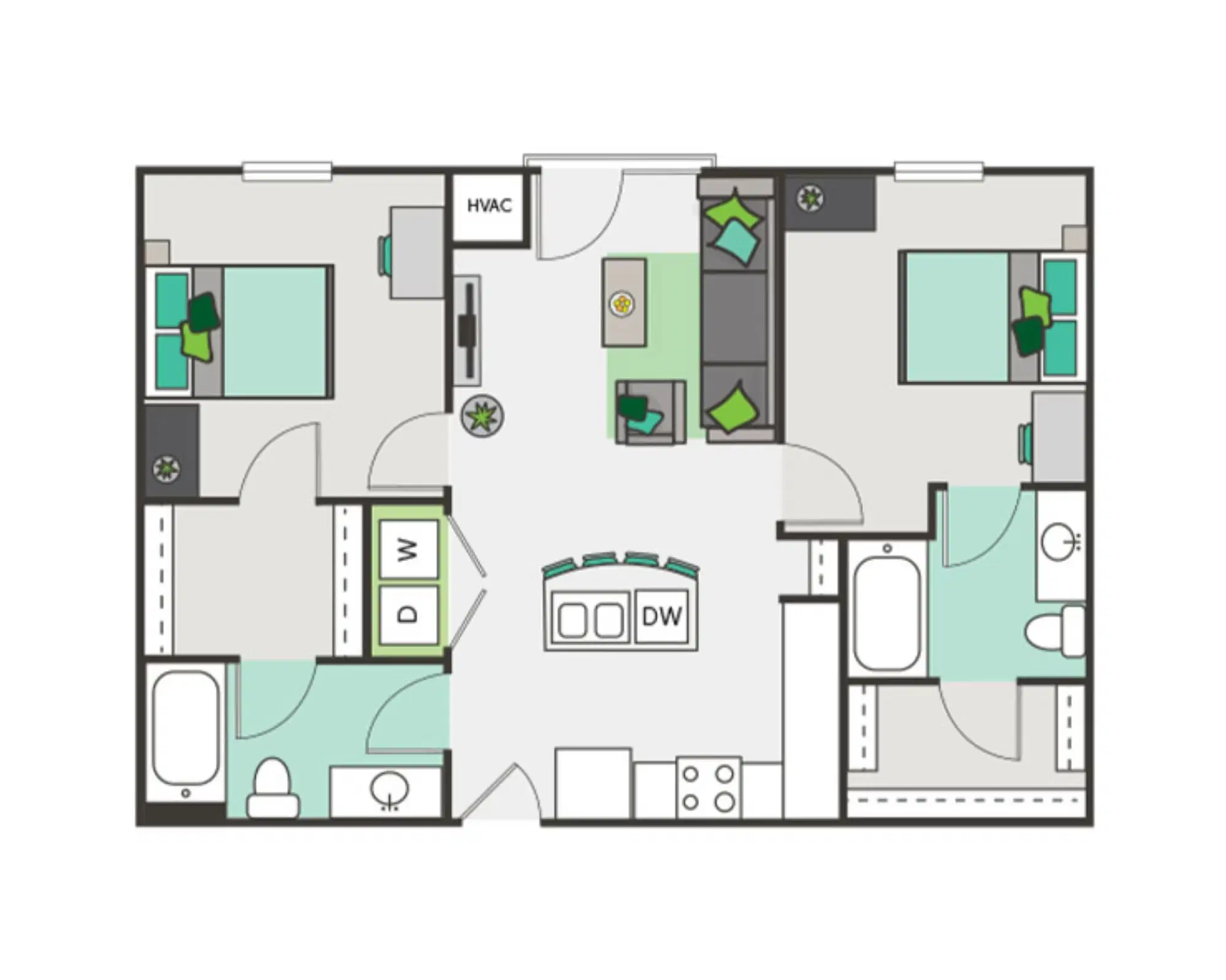 North 116 Flats, Amherst – Room in 2 Bedroom 2 Bathroom | B1