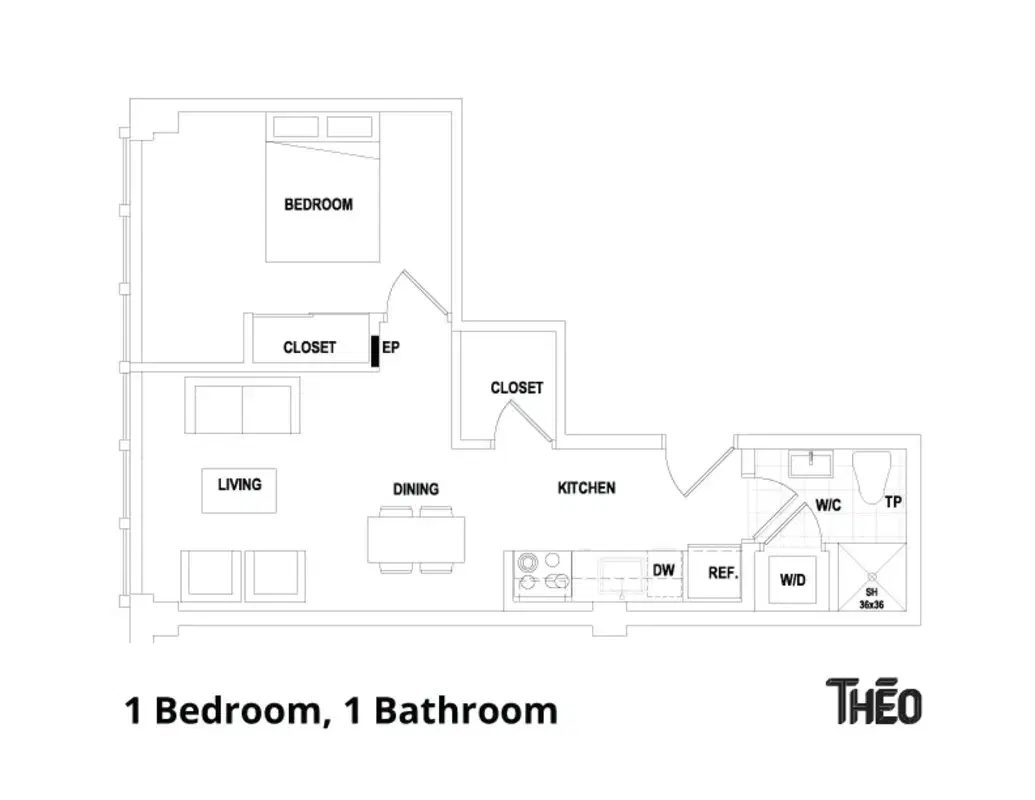 Theo, Ottawa – 1 Bedroom 1 Bathroom