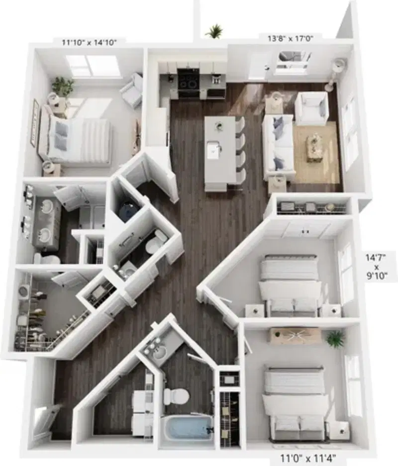 Aspire On 10th, Sarasota – 3 Bedroom 2.5 Bathroom | C2