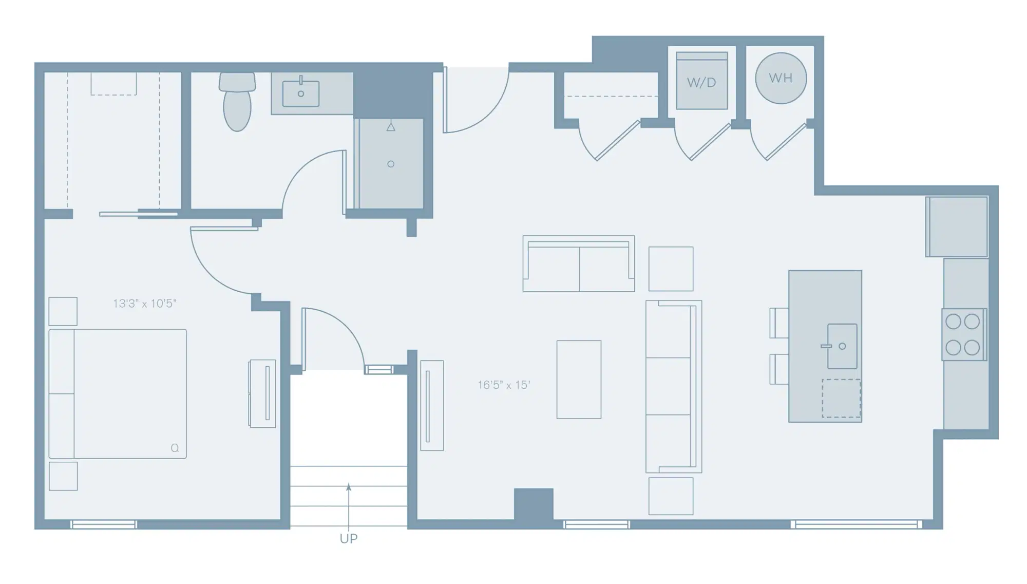 The Residences At The Sutton, Columbus – Room in 1 Bedroom 1 Bathroom | A11