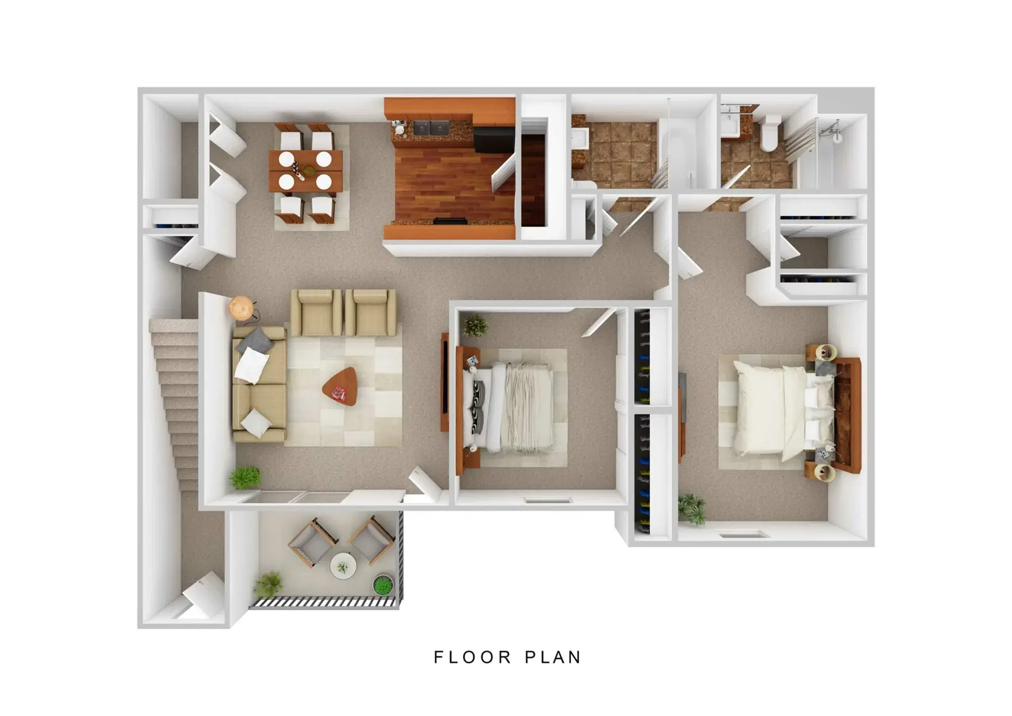 Woods at Perry Lane, Westerville – Room in 2 Bedroom 2 Bathroom | Eagle with Patio/Balcony